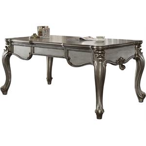 Bowery Hill Aspen Wood Platinum Silver Executive Writing Desk Rectangular 72&quot Unassembled