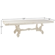 Bowery Hill Rectangular Wooden Dining Table with 2 Leaves in Bone White