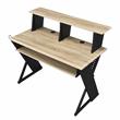 Bowery Hill Contemporary Rectangular Top Music Desk in Natural & Black Finish