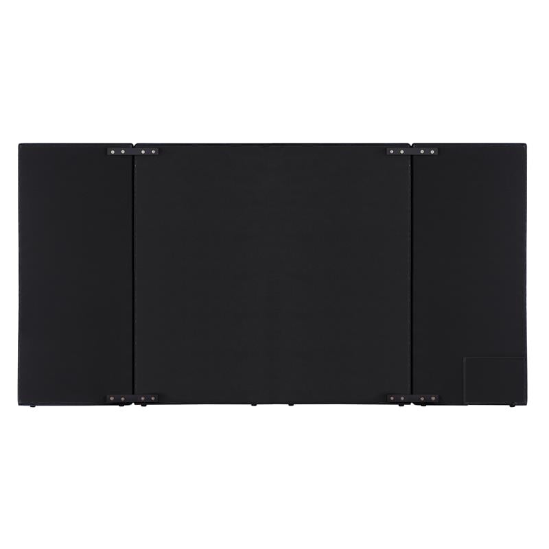 Bowery Hill Modern / Contemporary Velvet Queen Bed in Black Finish