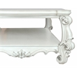 Bowery Hill Rectangular Wood Coffee Table with Bottom Shelf in Bone White