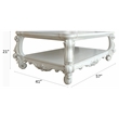 Bowery Hill Rectangular Wood Coffee Table with Bottom Shelf in Bone White
