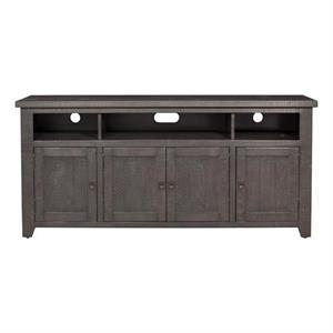 Bowery Hill Modern / Contemporary West Mill 65&quot Solid Wood TV Stand Gray