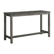 Bowery Hill Wood Charcoal Bar Table Set Rectangular Wood Grain Detailing 60