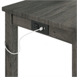 Bowery Hill Wood Charcoal Bar Table Set Rectangular Wood Grain Detailing 60