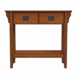 Bowery Hill Rubberwood Olive Ash Burl Console Table Rectangular 36