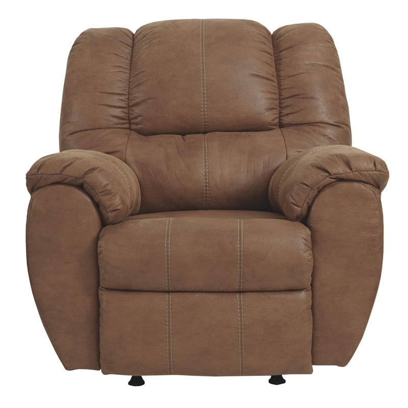Bowery Hill Contemporary Upholstered Recliner in Saddle Finish