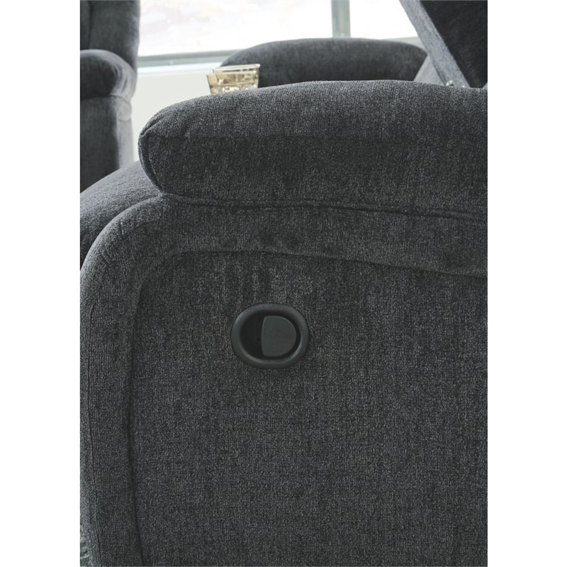 Bowery Hill Contemporary Upholstered Recliner in Slate Finish