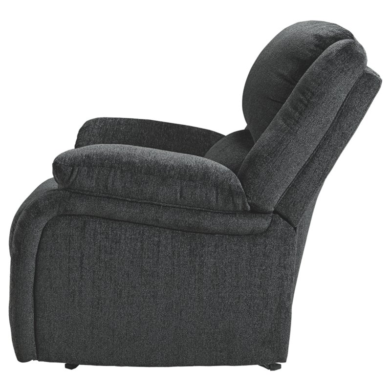 Bowery Hill Contemporary Upholstered Recliner in Slate Finish
