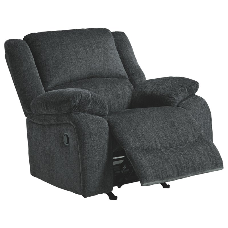 Bowery Hill Contemporary Upholstered Recliner in Slate Finish