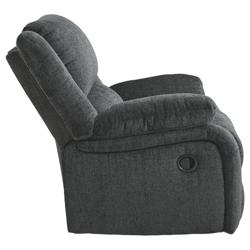 Bowery Hill Contemporary Upholstered Recliner in Slate Finish