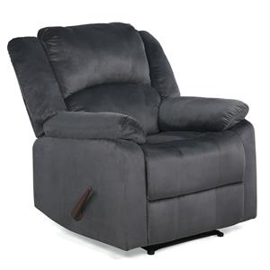 Bowery Hill Lounger Phillip Recliner in Dark Gray Fabric Upholstery