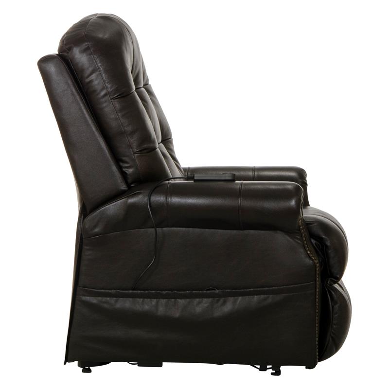 Bowery Hill Chocolate Brown Leather Power Lift Lay Flat Recliner