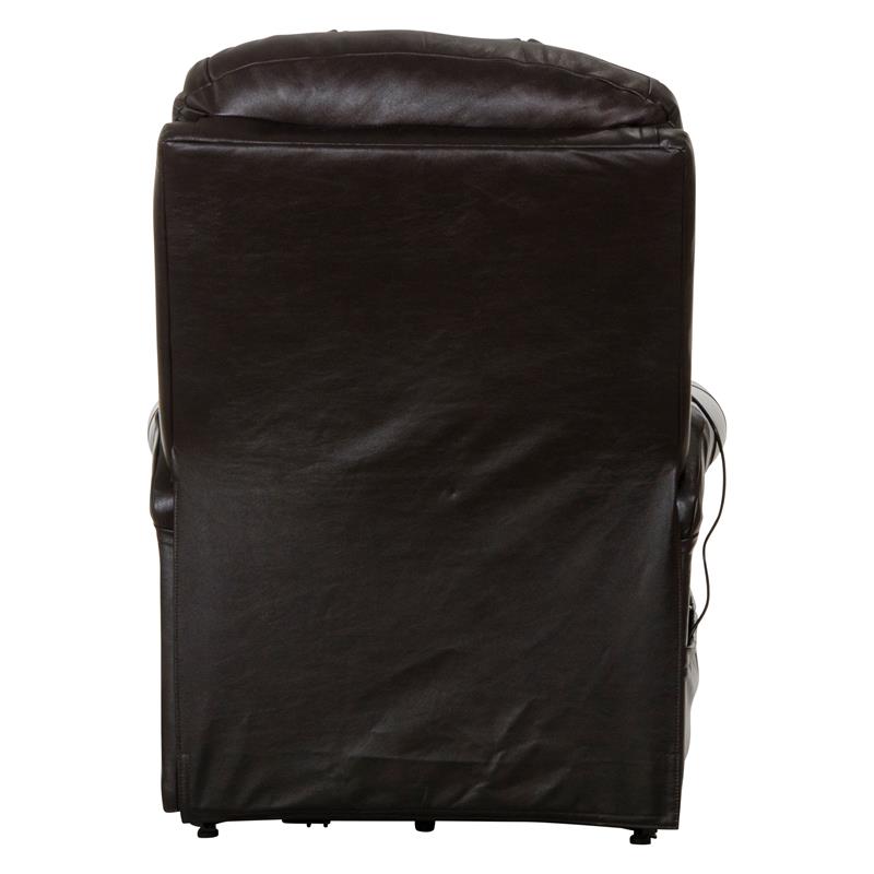 Bowery Hill Chocolate Brown Leather Power Lift Lay Flat Recliner
