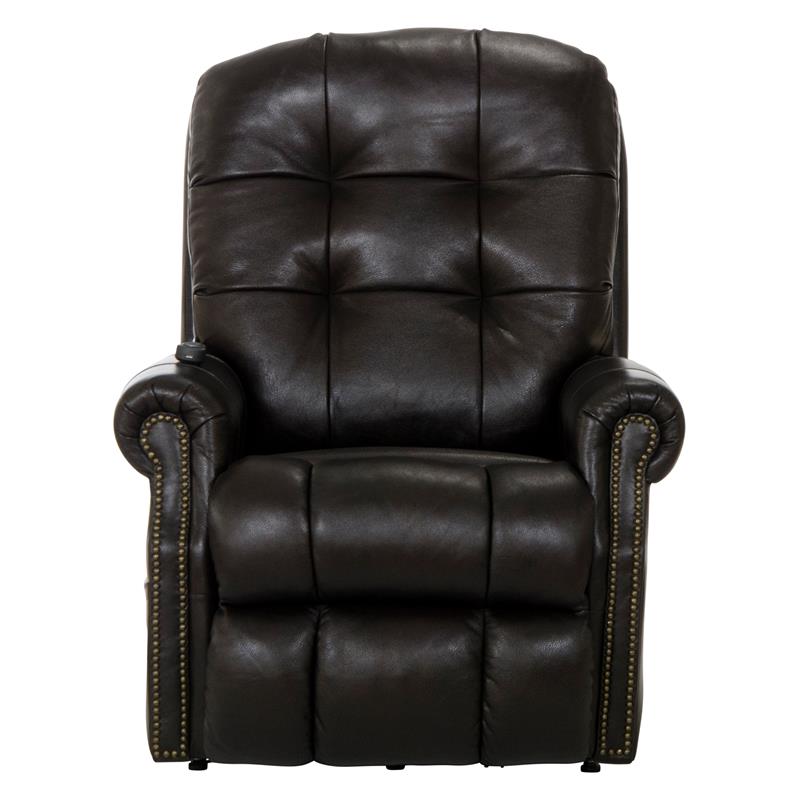 Bowery Hill Chocolate Brown Leather Power Lift Lay Flat Recliner