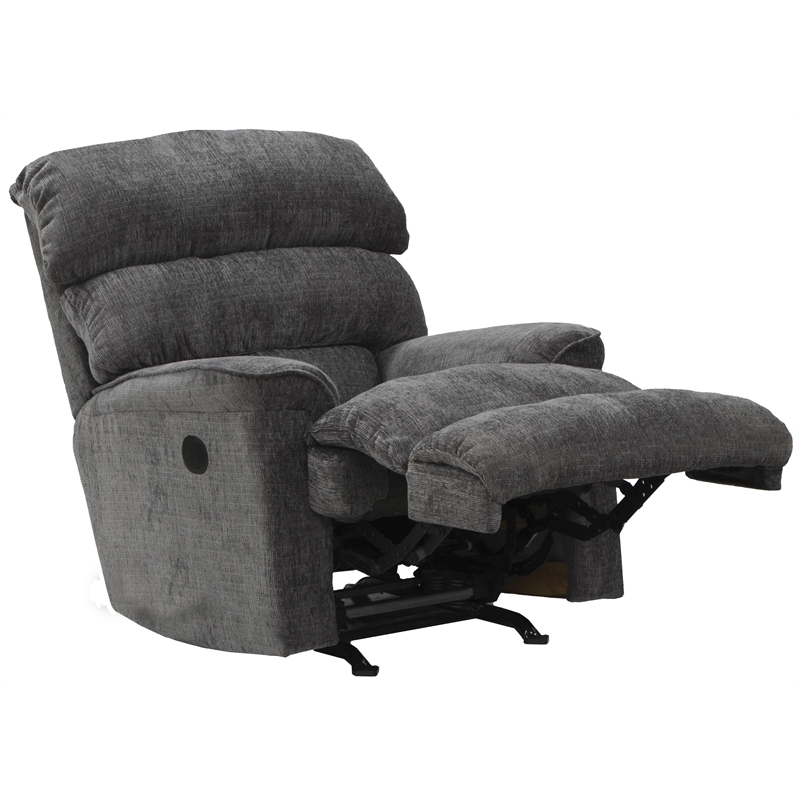 Bowery Hill Power Wall Hugger Recliner in Gray Polyester Fabric