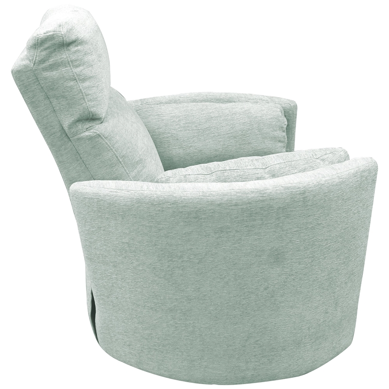Bowery Hill Polyester Power Swivel Glider Recliner in Windstream Green