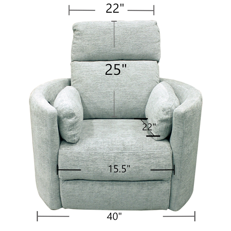 Bowery Hill Polyester Power Swivel Glider Recliner in Windstream Green
