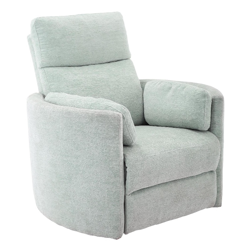 Bowery Hill Polyester Power Swivel Glider Recliner in Windstream Green