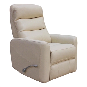 Bowery Hill Polyester/PU Manual Swivel Glider Recliner in Oyster
