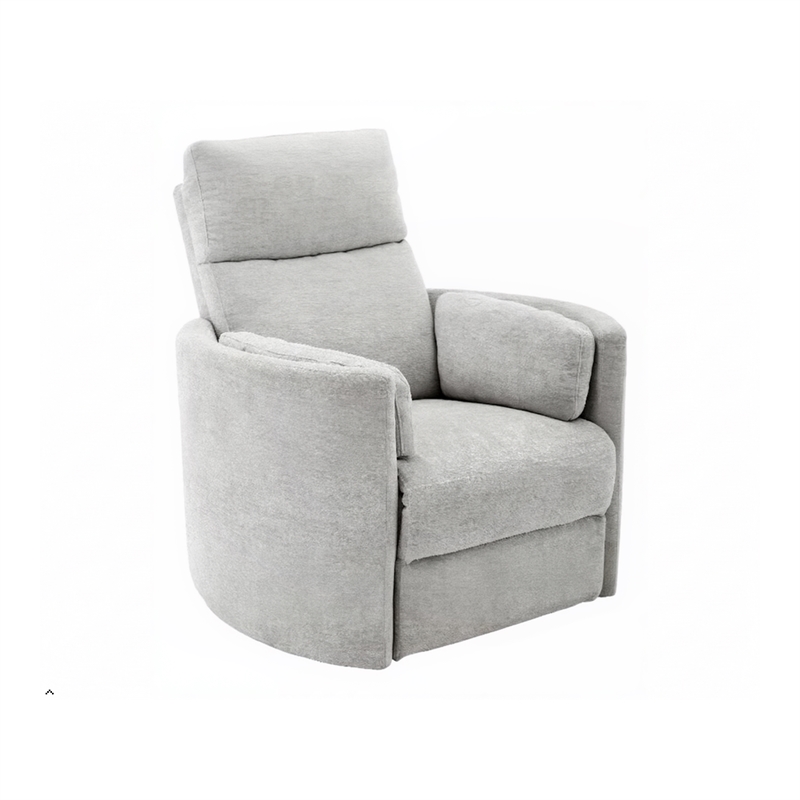 Bowery Hill Polyester Mineral White Glider Recliner Swivel USB Charger 40