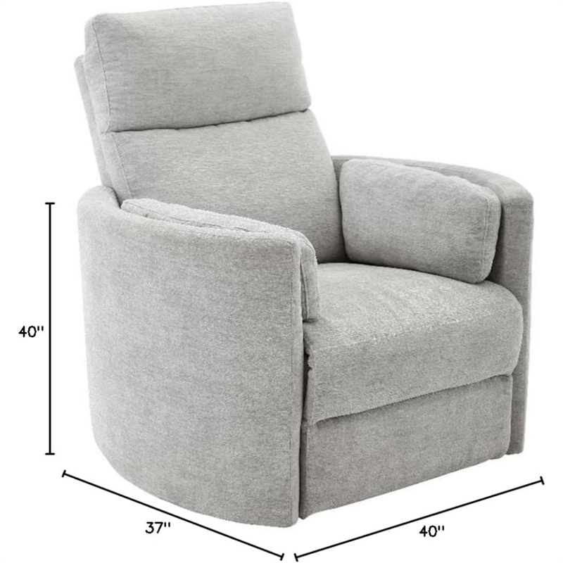 Bowery Hill Polyester Mineral White Glider Recliner Swivel USB Charger 40