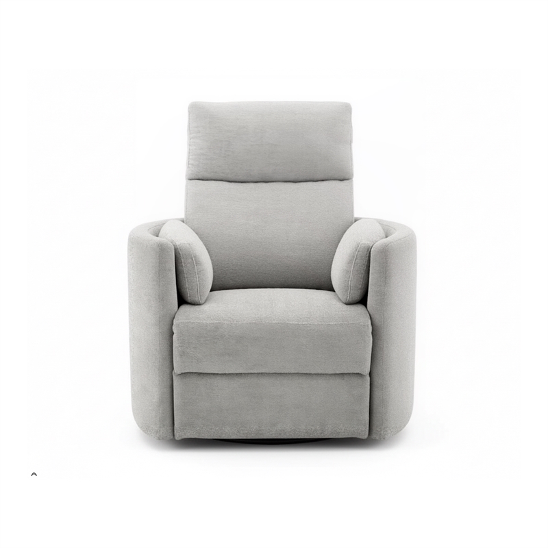Bowery Hill Polyester Mineral White Glider Recliner Swivel USB Charger 40