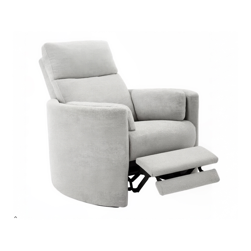 Bowery Hill Polyester Mineral White Glider Recliner Swivel USB Charger 40