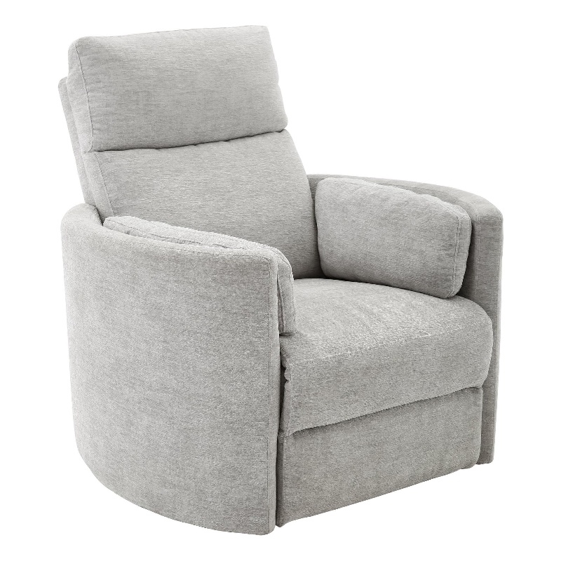 Bowery Hill Polyester Mineral White Glider Recliner Swivel USB Charger 40