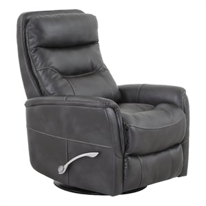 Bowery Hill Polyester Manual Swivel Glider Recliner in Flint Black