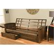 Bowery Hill Queen-size Wood Storage Futon-Java Brown Mattress