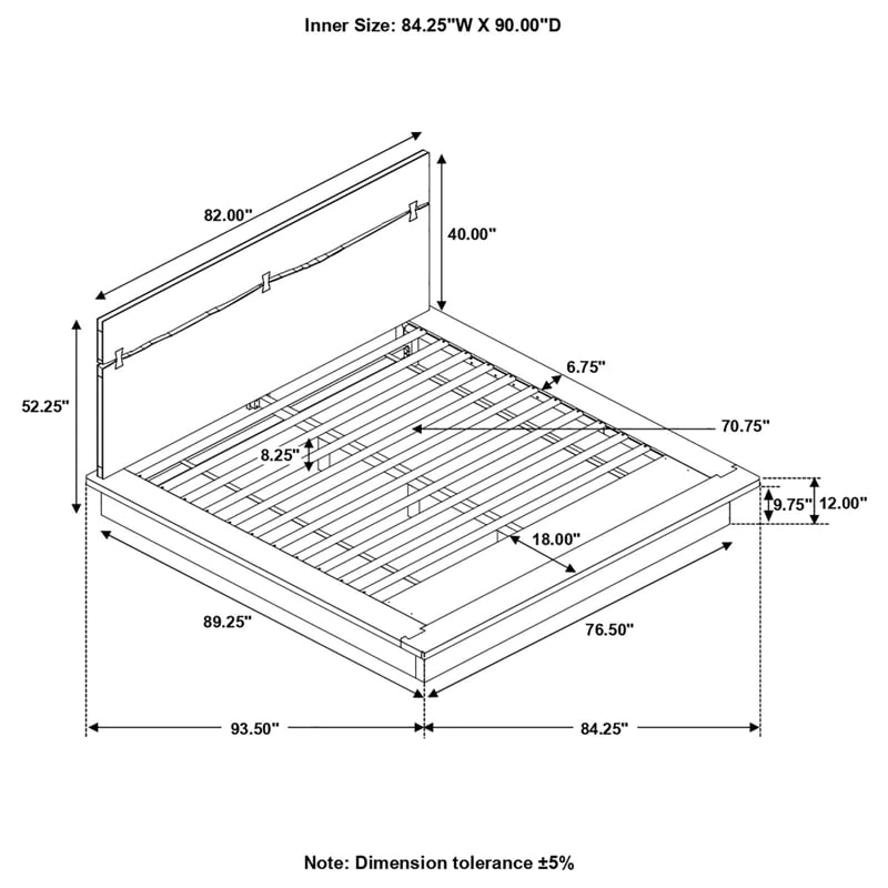 Bowery Hill Farmhouse Wood California King Bed Smokey Walnut and Brown