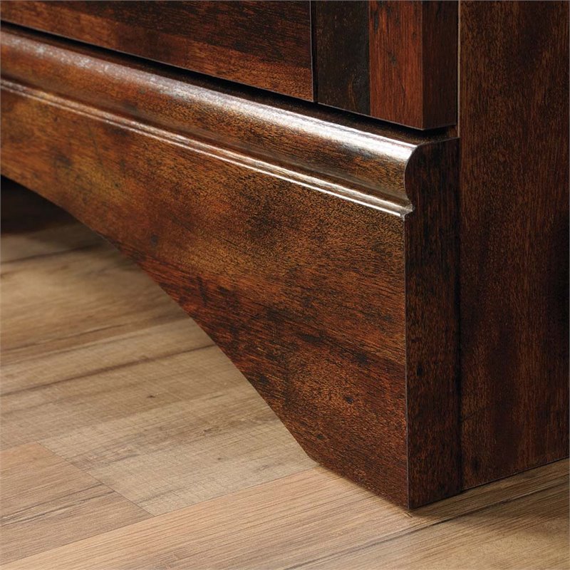 Bowery Hill Engineered Wood Computer Desk with Hutch in Curado Cherry