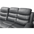 Bowery Hill Faux Leather Gray Sectional Rectangular LED Reclining 110