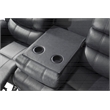 Bowery Hill Faux Leather Gray Sectional Rectangular LED Reclining 110