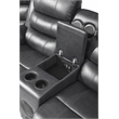 Bowery Hill Faux Leather Gray Sectional Rectangular LED Reclining 110