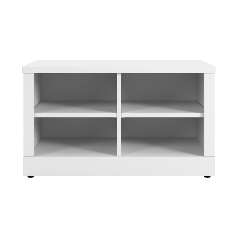 Bowery Hill Modern 30W Shoe Bench in White - Engineered Wood