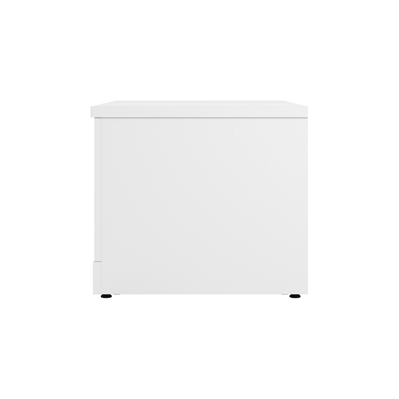 Bowery Hill Modern 30W Shoe Bench in White - Engineered Wood
