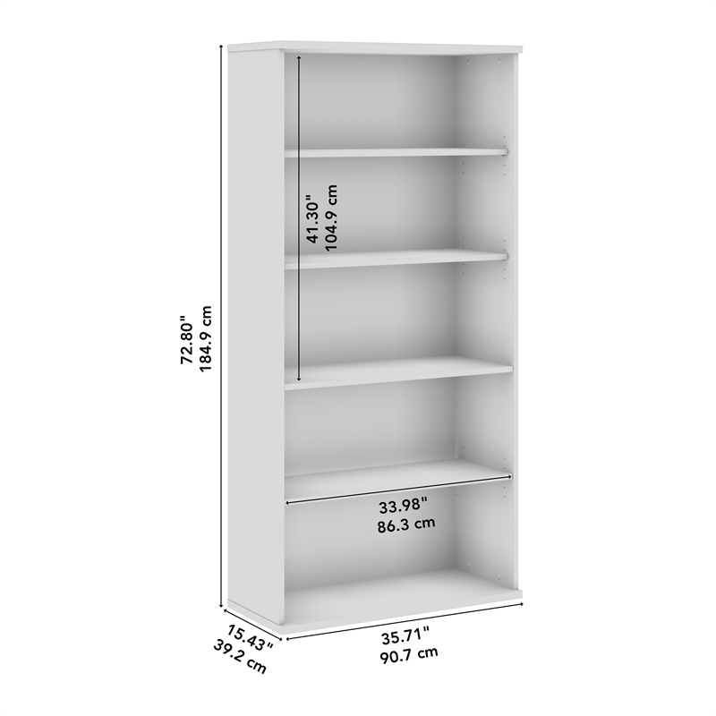 Bowery Hill Tall 5 Shelf Bookcase in Natural Elm - Engineered Wood