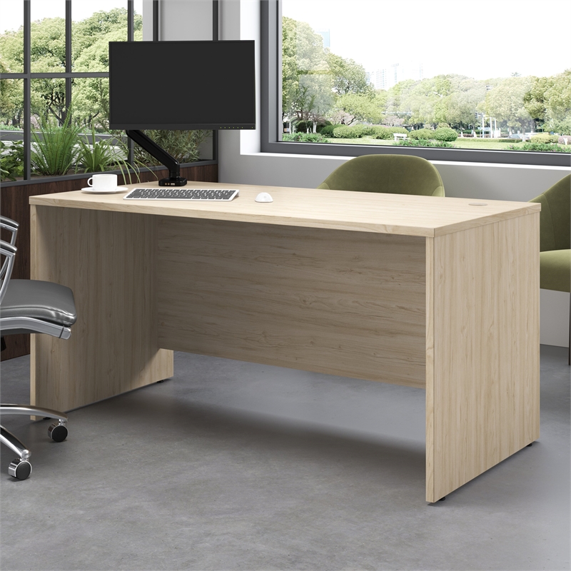 Bowery Hill Engineered Wood Natural Elm Office Desk Rectangular 60W x 30D Unassembled