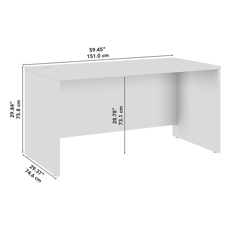 Bowery Hill Engineered Wood Natural Elm Office Desk Rectangular 60W x 30D Unassembled