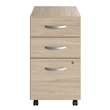 Bowery Hill Engineered Wood Natural Elm Mobile File Cabinet 3 Drawer Fully Assembled
