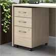Bowery Hill Engineered Wood Natural Elm Mobile File Cabinet 3 Drawer Fully Assembled