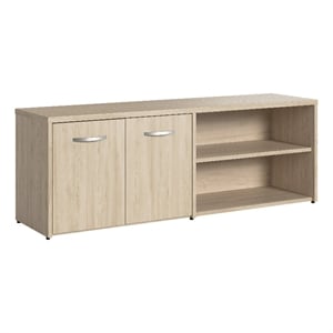 Bowery Hill Modern Low Storage Cabinet with Doors and Shelves