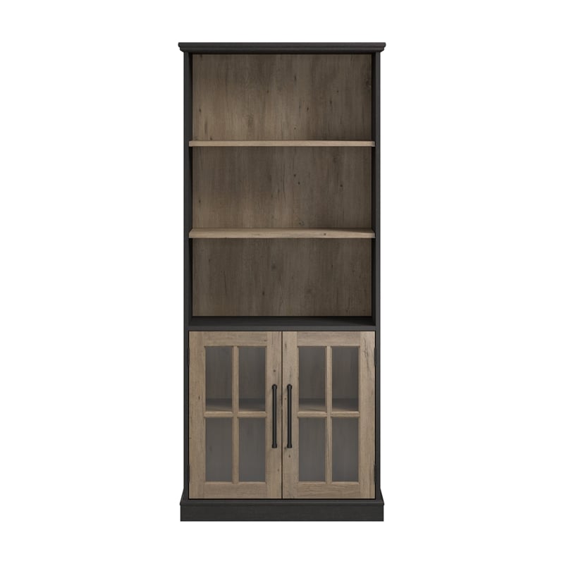 Bowery Hill Modern / Contemporary 5 Shelf Bookcase with Glass Doors