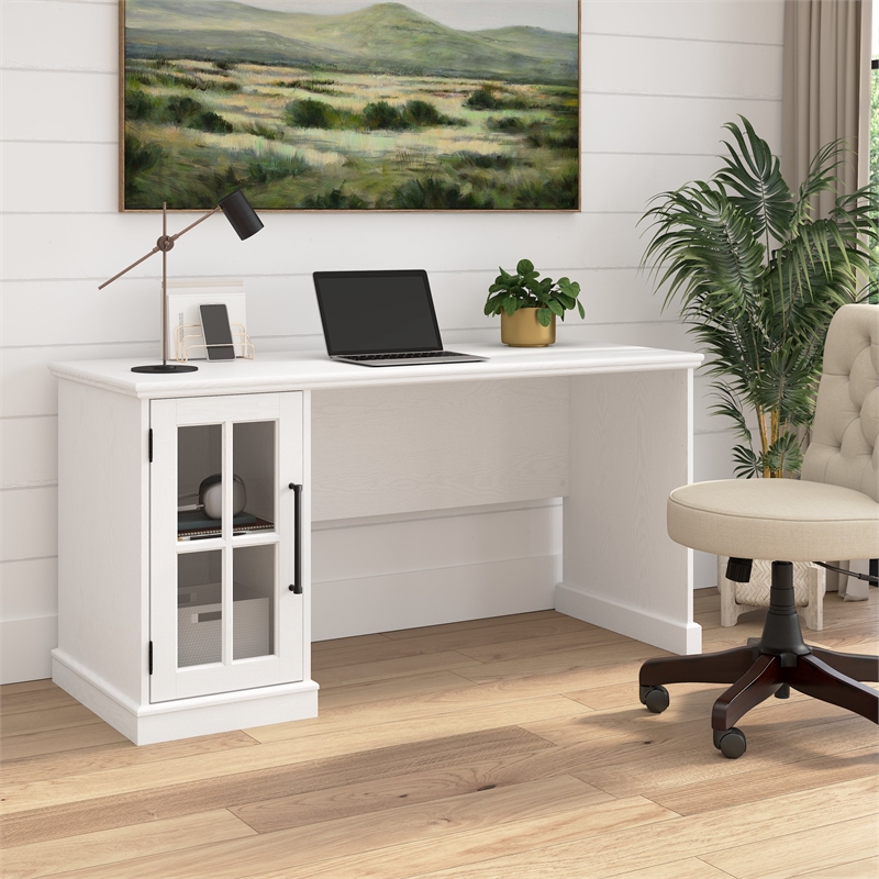 Bowery Hill Contemporary 60W Computer Desk with Storage Cabinet