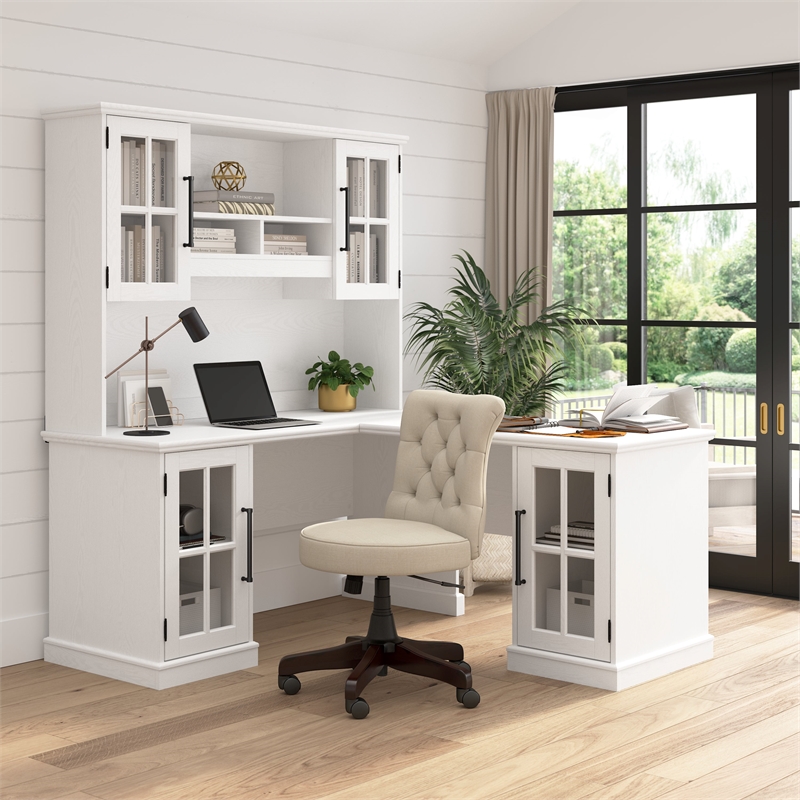 Bowery Hill Contemporary 60W Computer Desk with Storage Cabinet
