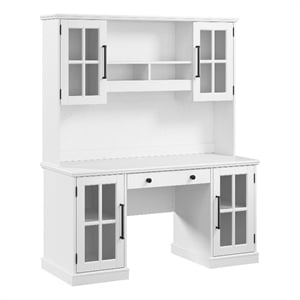 Bowery Hill Contemporary 60W Computer Desk with Hutch and Storage