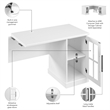 Bowery Hill Modern / Contemporary 42W Desk Return with Storage