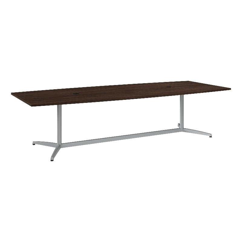 Bowery Hill 120W x 48D Boat Shaped Conference Table in Black Walnut
